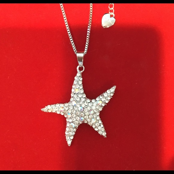 Jewelry - Starfish Aurora borealis Rhinestones Necklace 26”